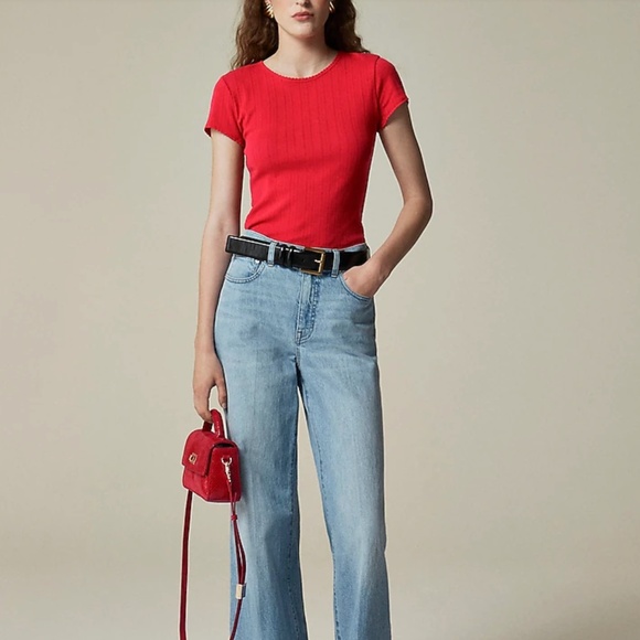 J Crew Pointelle T-shirt - Picture 1 of 3